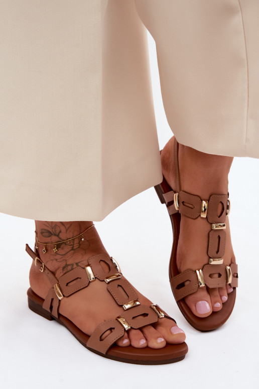 Lygiapadės basutės moterims S.Barski PL61-0903 rudos spalvos