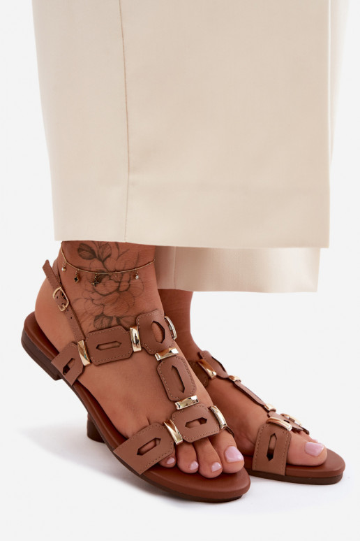 Lygiapadės basutės moterims S.Barski PL61-0903 rudos spalvos