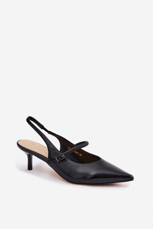 Oda Bateliai Aukštakulniai sandalai su dirželiais D&A CR61-3046 juodos spalvos