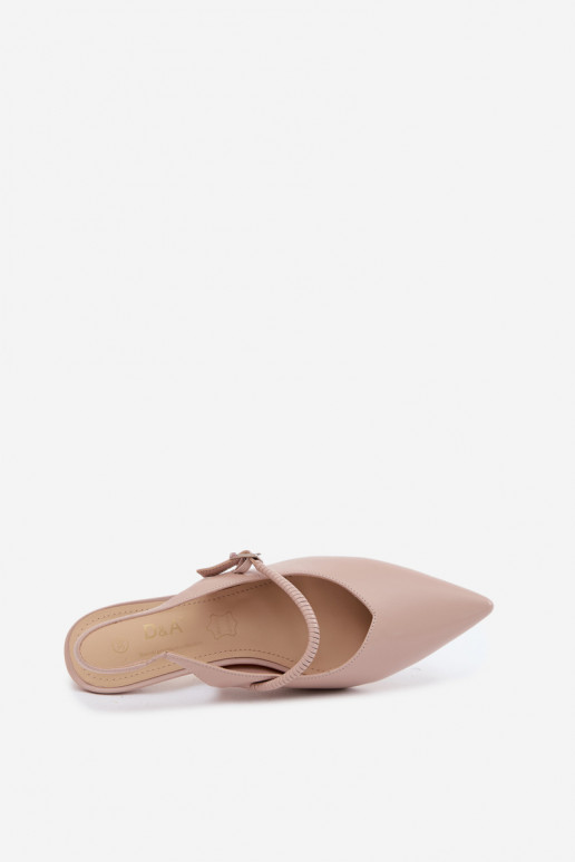 Oda Bateliai Aukštakulniai sandalai su dirželiais D&A CR61-3046 smėlio spalvos