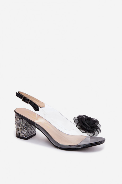 basutės Perregimi su kulniukais su spindinčiomis akutėmis SiateczkoĮa rožinės spalvosa D&A MR61-9011 juodos spalvos