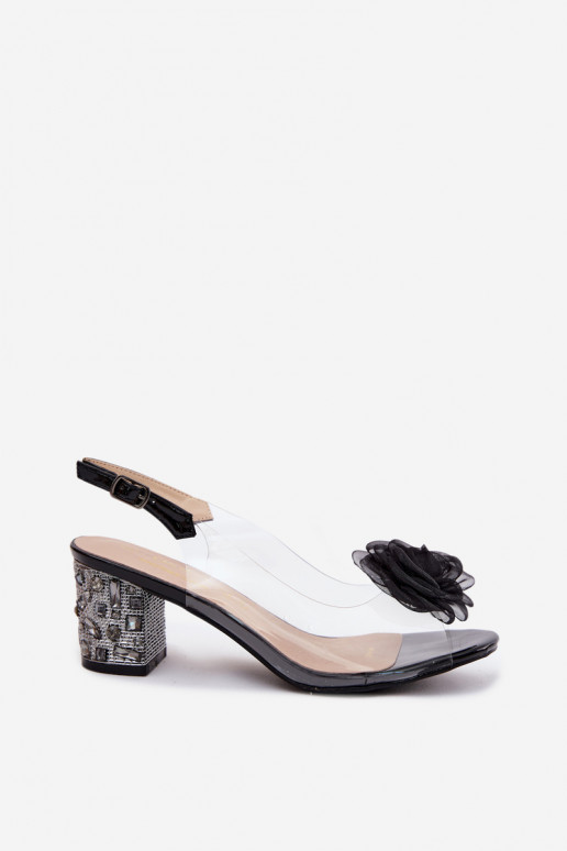 basutės Perregimi su kulniukais su spindinčiomis akutėmis SiateczkoĮa rožinės spalvosa D&A MR61-9011 juodos spalvos