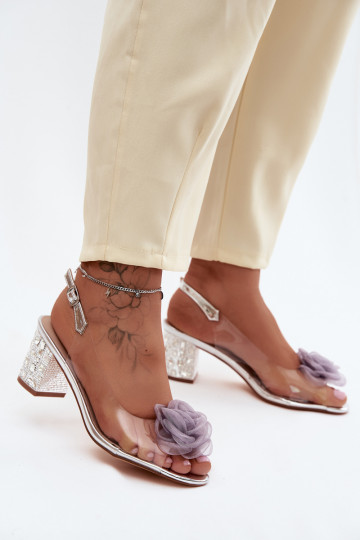 basutės Perregimi su kulniukais su spindinčiomis akutėmis SiateczkoĮa rožinės spalvosa D&A MR61-9011 sidabro spalvos 2