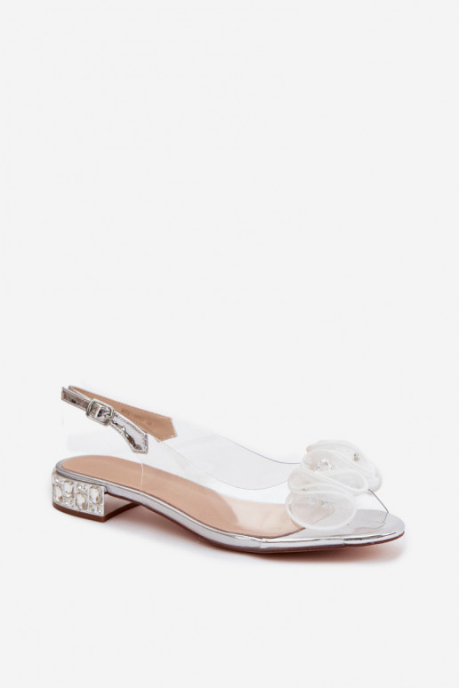 Moteriškos basutės Perregimi su spindinčiomis akutėmis D&A MR61-9002 sidabro spalvos