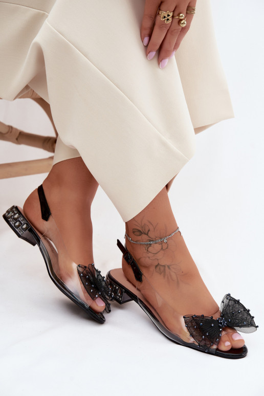 Moteriškos basutės Perregimi su kaspinais D&A MR61-9001 juodos spalvos