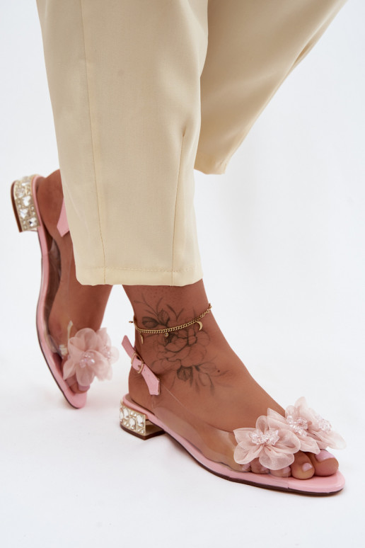 Perregimi basutės su spindinčiomis akutėmis I SiateczkoĮymi su gėlių motyvaisami D&A MR61-9006 rožinės spalvos