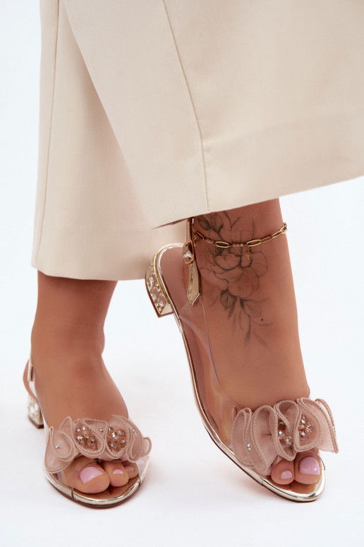 Moteriškos basutės Perregimi su spindinčiomis akutėmis D&A MR61-9002 aukso spalvos