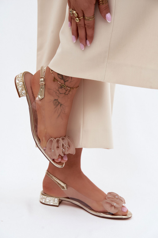 Moteriškos basutės Perregimi su spindinčiomis akutėmis D&A MR61-9002 aukso spalvos