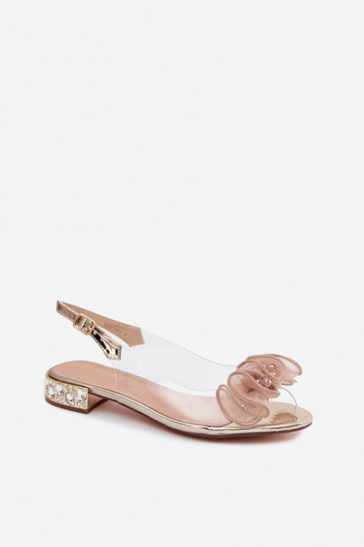 Moteriškos basutės Perregimi su spindinčiomis akutėmis D&A MR61-9002 aukso spalvos