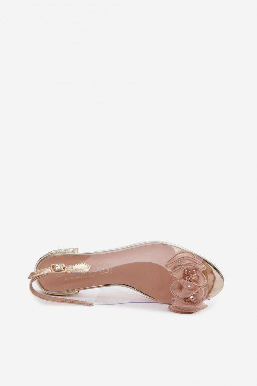 Moteriškos basutės Perregimi su spindinčiomis akutėmis D&A MR61-9002 aukso spalvos