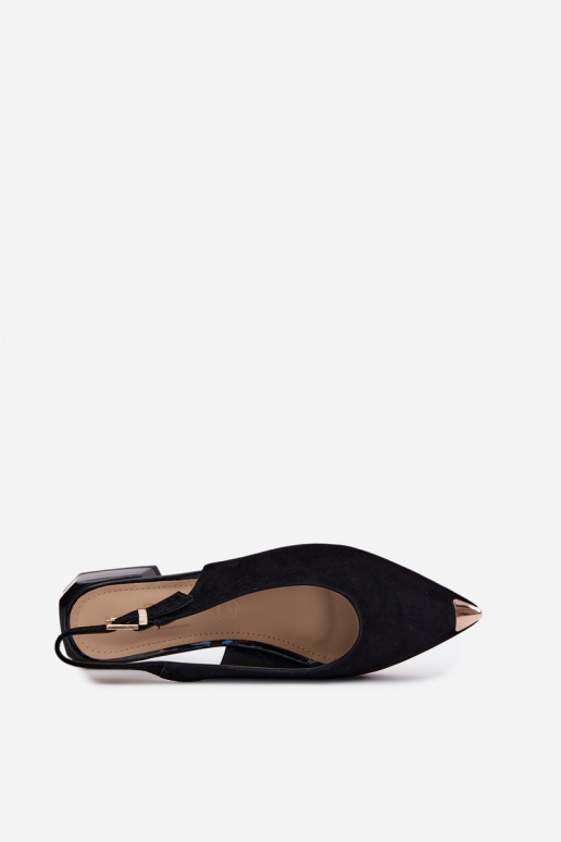 Oda Moteriškos zomšinės basutės Ant žemo kulno D&A CR61-3050 juodos spalvos