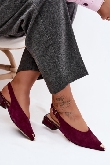 Oda Moteriškos zomšinės basutės Ant žemo kulno D&A CR61-3050 bordo spalvos