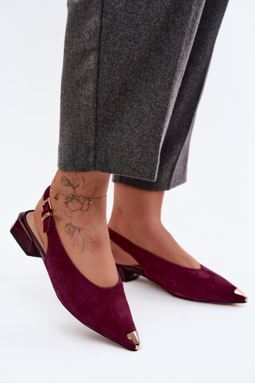 Oda Moteriškos zomšinės basutės Ant žemo kulno D&A CR61-3050 bordo spalvos 2