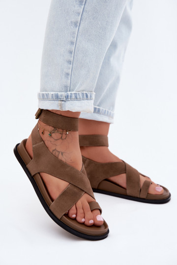 Lygiapadės basutėssuĮjungtaturalnego iš zomšosu D&A CR61-3049 smėlio spalvos 2