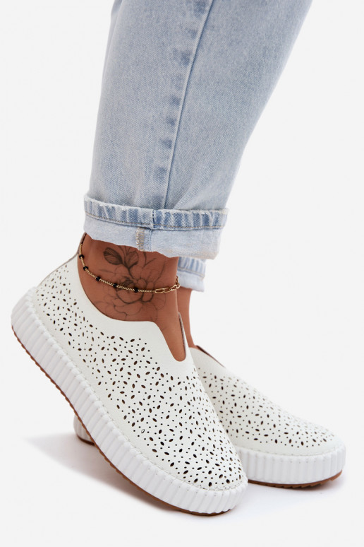 su aužūro elementais Įsispiriamo modelio batai su platforma baltos spalvos Glamma