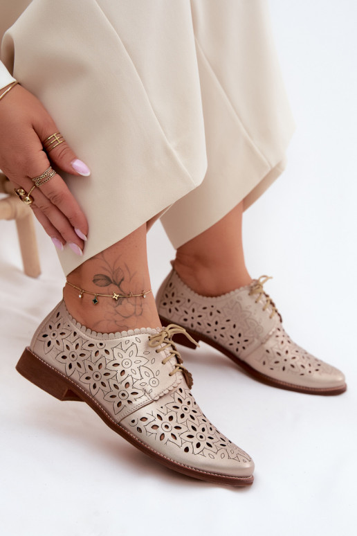 Oda batai Moteriškas su aužūro elementais su plačiais kulniukais Zazoo 4156 aukso spalvos