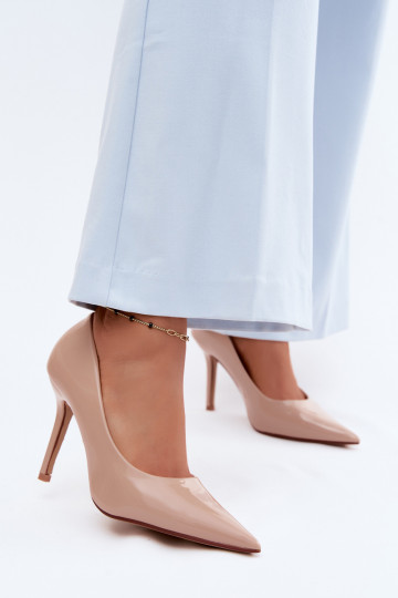 Klasikiniai lakuoti aukštakulniaisuImitacji Skóry smėlio spalvos Odira 2