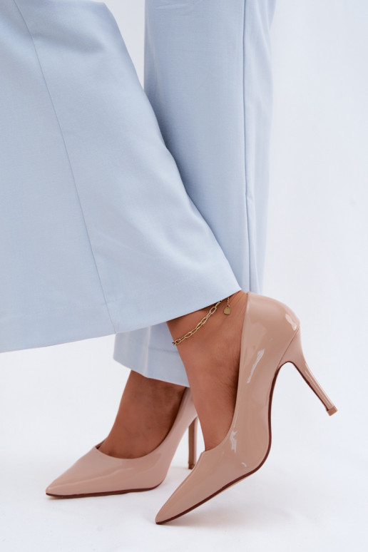 Klasikiniai lakuoti aukštakulniaisuImitacji Skóry smėlio spalvos Odira