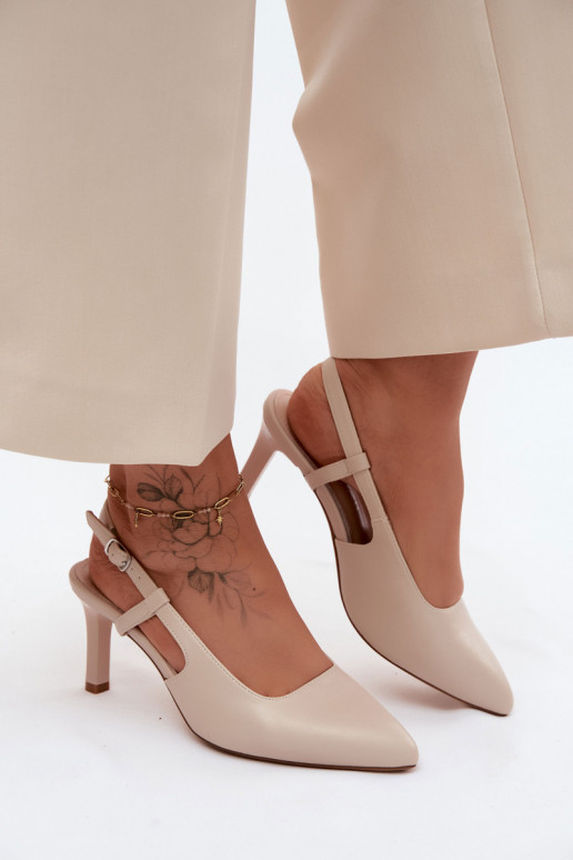 Moteriškos basutės su kulniukais Sergio Leone SK157 smėlio spalvos