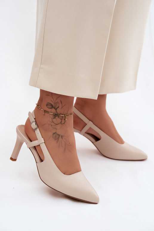 Moteriškos basutės su kulniukais Sergio Leone SK157 smėlio spalvos