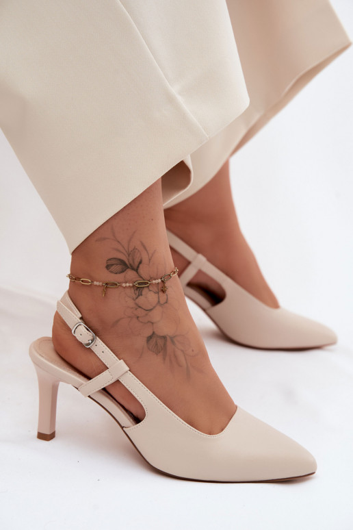 Moteriškos basutės su kulniukais Sergio Leone SK157 smėlio spalvos