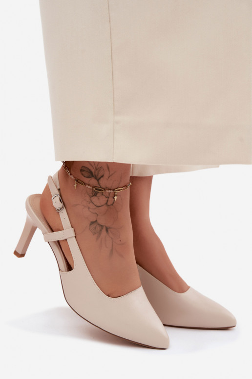 Moteriškos basutės su kulniukais Sergio Leone SK157 smėlio spalvos