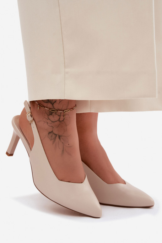 Moteriškos basutės Įjungta Smukłym Obcasie Sergio Leone SK158 smėlio spalvos