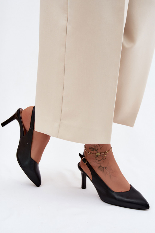 Moteriškos basutės Įjungta Smukłym Obcasie Sergio Leone SK158 juodos spalvos