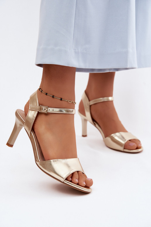 Moteriškos basutės Įjungta Smukłym Obcasie Sergio Leone SK347 aukso spalvos