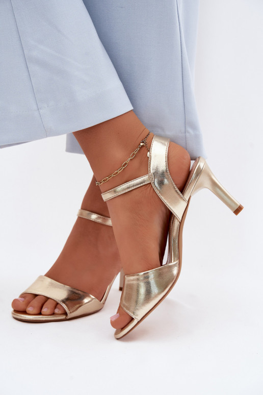 Moteriškos basutės Įjungta Smukłym Obcasie Sergio Leone SK347 aukso spalvos