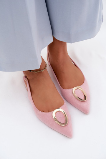 Moteriškos basutės su plačiais kulniukais su ornamentais rožinės spalvos Sparkle 2