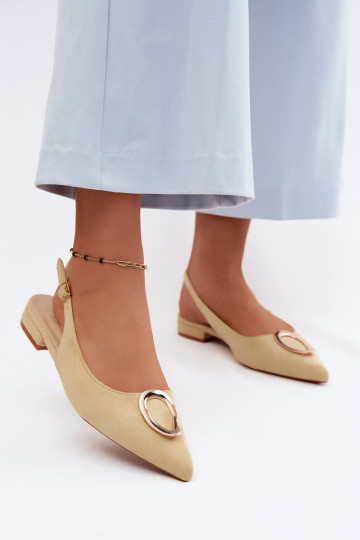 Moteriškos basutės su plačiais kulniukais su ornamentais geltonos spalvos Sparkle