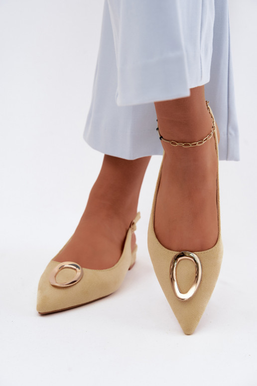 Moteriškos basutės su plačiais kulniukais su ornamentais geltonos spalvos Sparkle