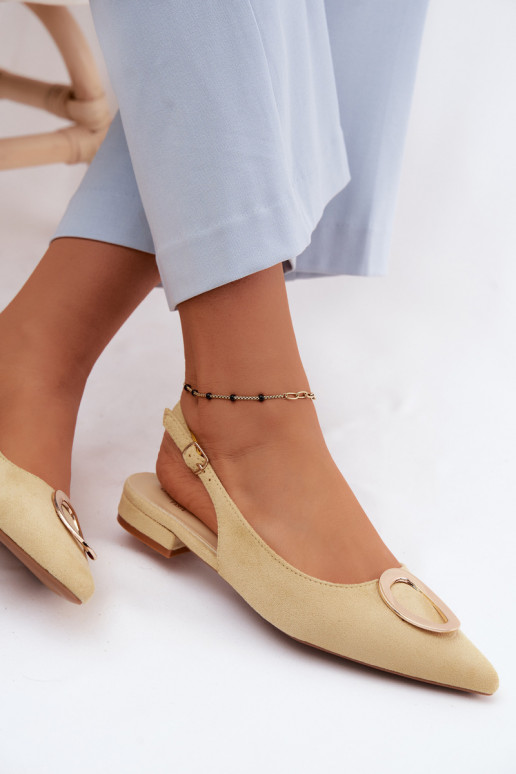 Moteriškos basutės su plačiais kulniukais su ornamentais geltonos spalvos Sparkle