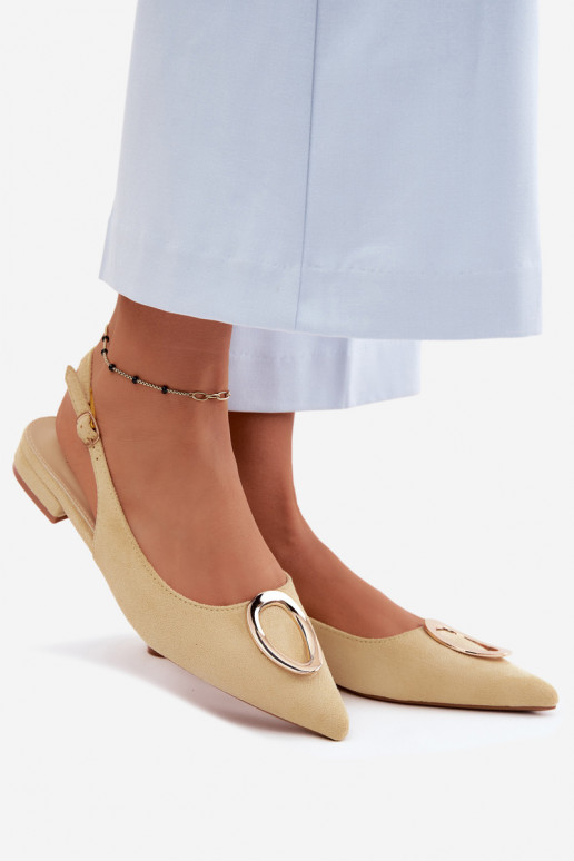 Moteriškos basutės su plačiais kulniukais su ornamentais geltonos spalvos Sparkle