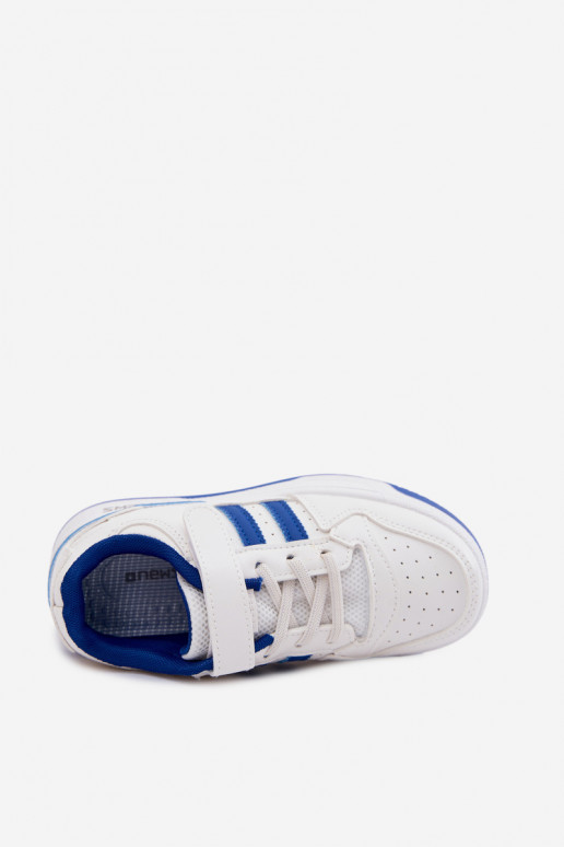 Sneakers modelio batai Vaikiški su lipniais užsegimais Baltos-mėlynos spalvos Neressa