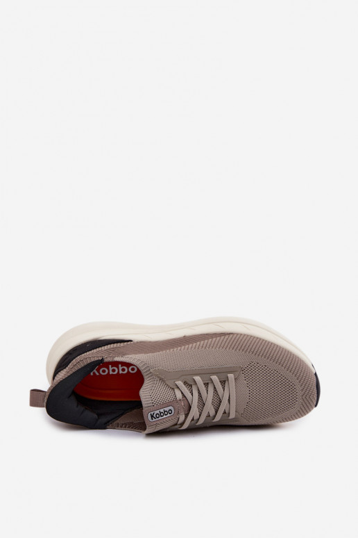 sportiniai bateliai vyrams  Sneakers modelio batai Įsispiriamo modelio su platforma Kobbo 102421 smėlio spalvos