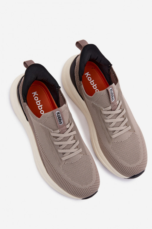 sportiniai bateliai vyrams  Sneakers modelio batai Įsispiriamo modelio su platforma Kobbo 102421 smėlio spalvos