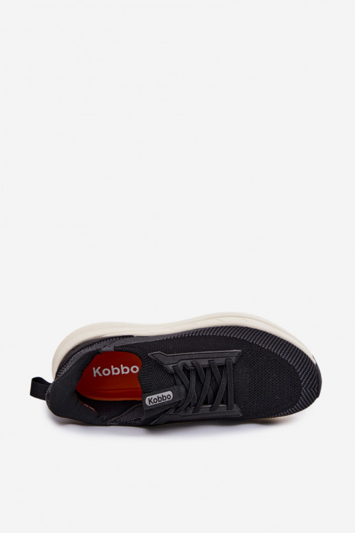 sportiniai bateliai vyrams  Sneakers modelio batai Įsispiriamo modelio su platforma Kobbo 102421 juodos spalvos