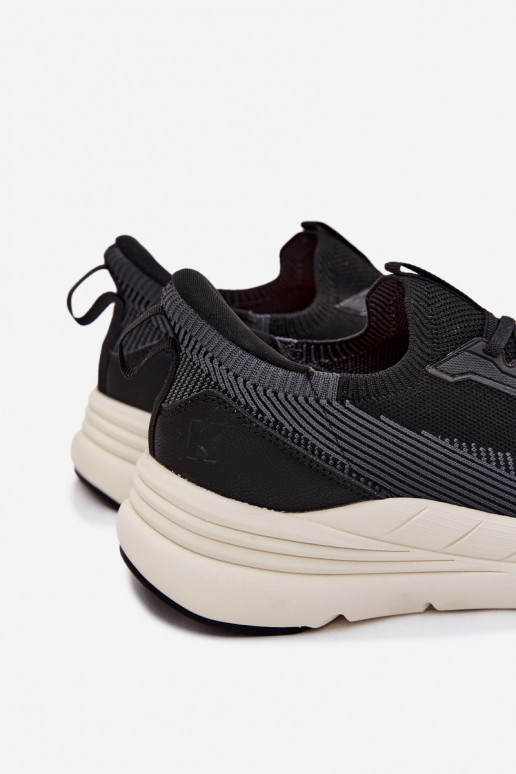 sportiniai bateliai vyrams  Sneakers modelio batai Įsispiriamo modelio su platforma Kobbo 102421 juodos spalvos