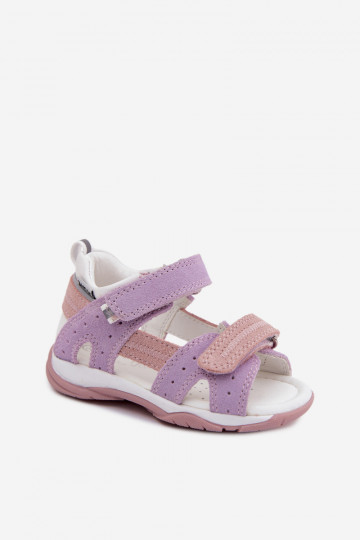 Zomšinės basutės vaikams Bartek 84409-66 violetinės spalvos