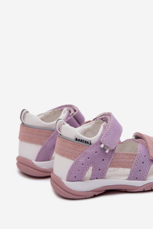 Zomšinės basutės vaikams Bartek 84409-66 violetinės spalvos