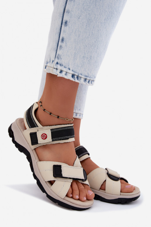 Moteriškos basutės su lipniais užsegimais smėlio spalvos Blingy