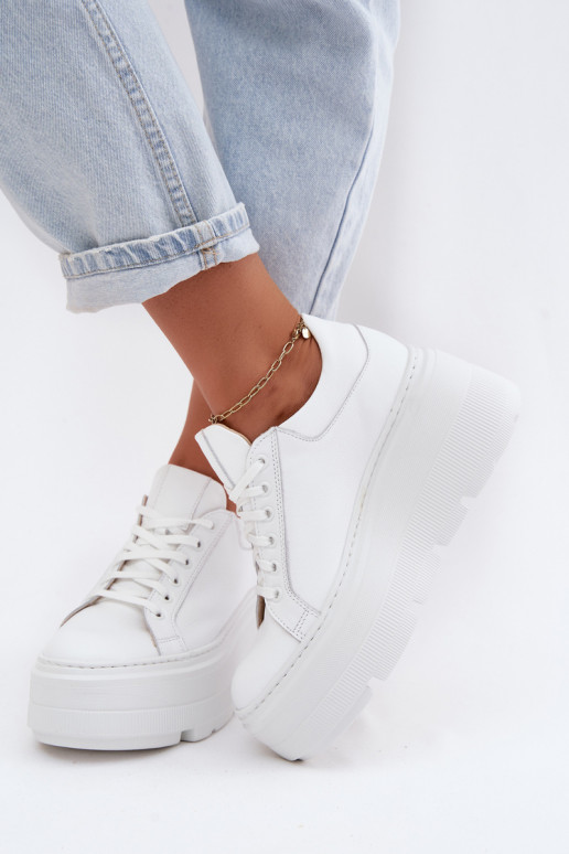 Oda Sneakers modelio batai su platforma Zazoo N1000S3 baltos spalvos
