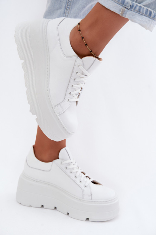 Oda Sneakers modelio batai su platforma Zazoo N1000S3 baltos spalvos