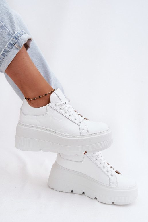 Oda Sneakers modelio batai su platforma Zazoo N1000S3 baltos spalvos