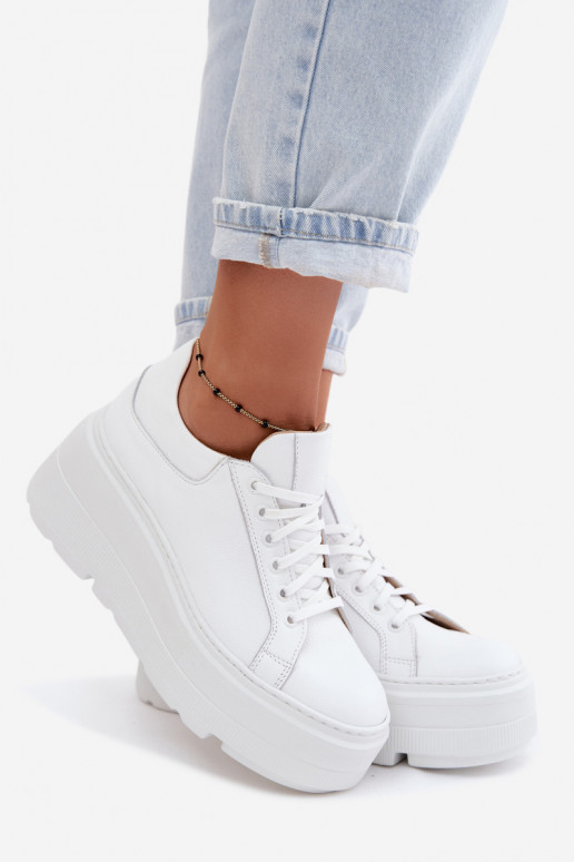 Oda Sneakers modelio batai su platforma Zazoo N1000S3 baltos spalvos