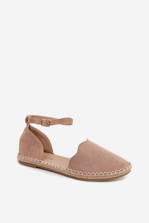 EspadrilėssuImitacji iš zomšosu Vinceza 23-34594 smėlio spalvos