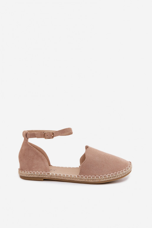 EspadrilėssuImitacji iš zomšosu Vinceza 23-34594 smėlio spalvos