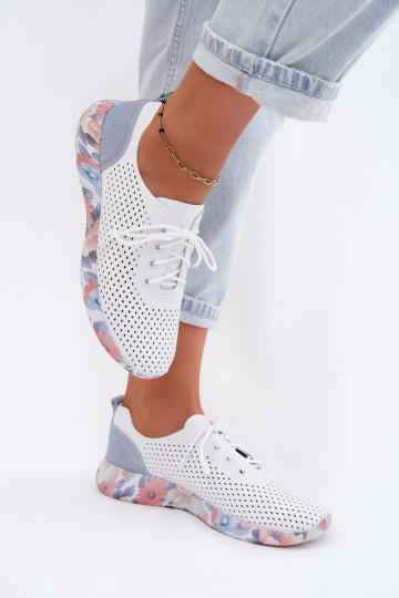 Oda batai Moteriškas su raišteliais su platforma Artiker 58C0586 Baltos-mėlynos spalvos